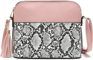 ROUROU Tassel Shoulder Bag for Women Leopard Print Crossbody Bag Large Capacity Satchel Fashion Handbag Purse