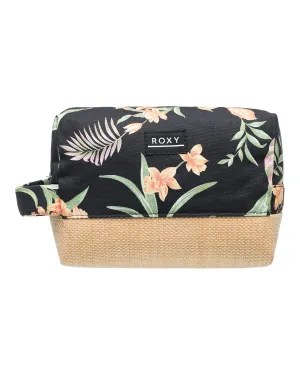 Roxy Women's Small Storage Case | Organizer | Travel | Portable | Electronic Accessories | Makeup Bag, Misty Jetties-Anthracite Island Escape, One Size