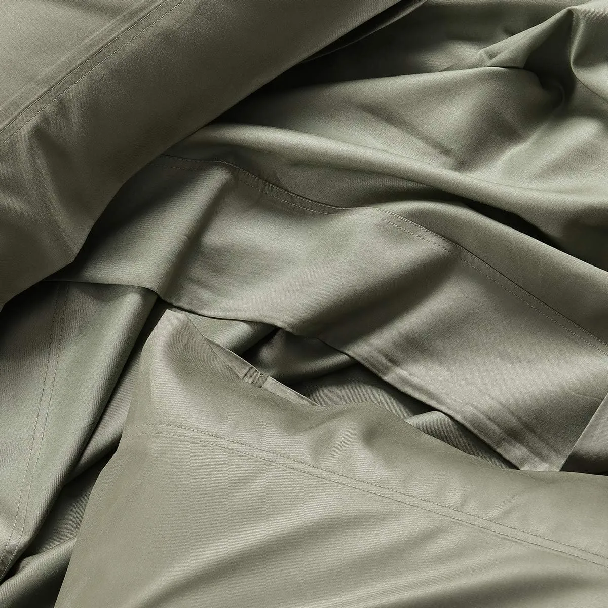 Royal Tradition Viscose from Bamboo-Cotton Blend Sheet Set (King Size, Sage-Solid) Durable, Breathable Deep Pocket Bed Sheets