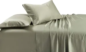 Royal Tradition Viscose from Bamboo-Cotton Blend Sheet Set (King Size, Sage-Solid) Durable, Breathable Deep Pocket Bed Sheets