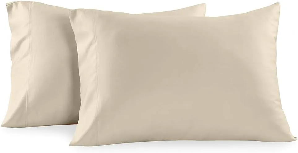 Royal Tradition Viscose from Bamboo Pillowcases, King Size, Set of 2 Cool and Soft Pillow Cases, Beige