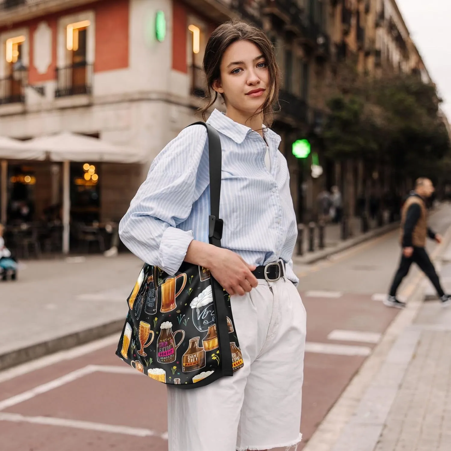 Rubber Ducks on Blue Bag with Shoulder Strap, Lady Hobo Handbag, Large Crossbody Bag