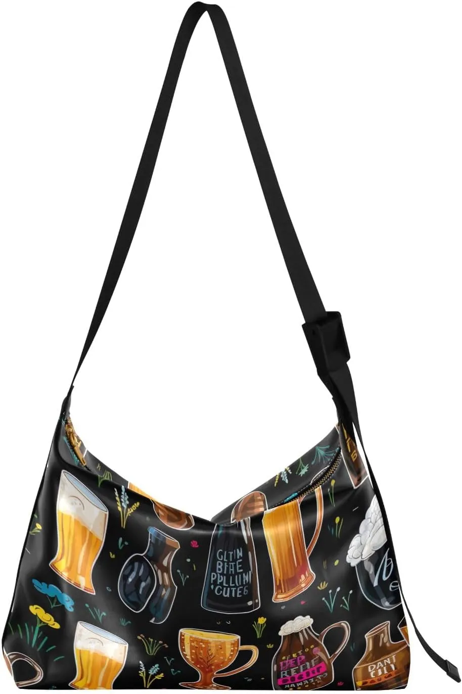 Rubber Ducks on Blue Bag with Shoulder Strap, Lady Hobo Handbag, Large Crossbody Bag