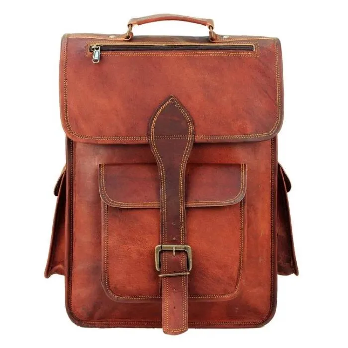 Rustic Handmade Leather Backpack