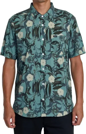 RVCA Men's Botanical Short Sleeve Woven Button Up Shirt