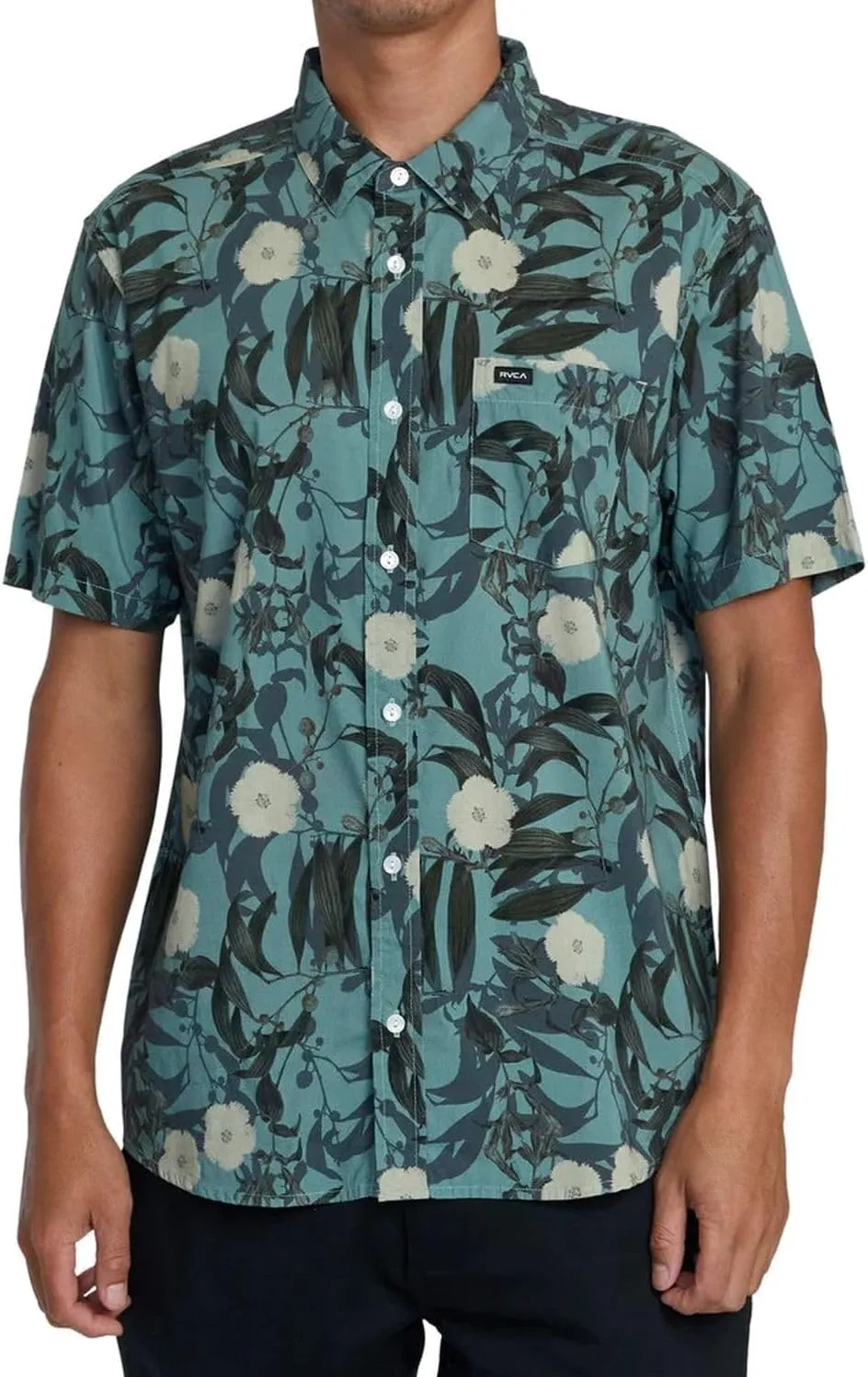 RVCA Men's Botanical Short Sleeve Woven Button Up Shirt