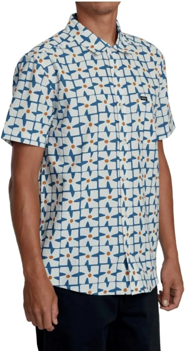 RVCA Men's Vacationist Short Sleeve Woven Button Up Shirt