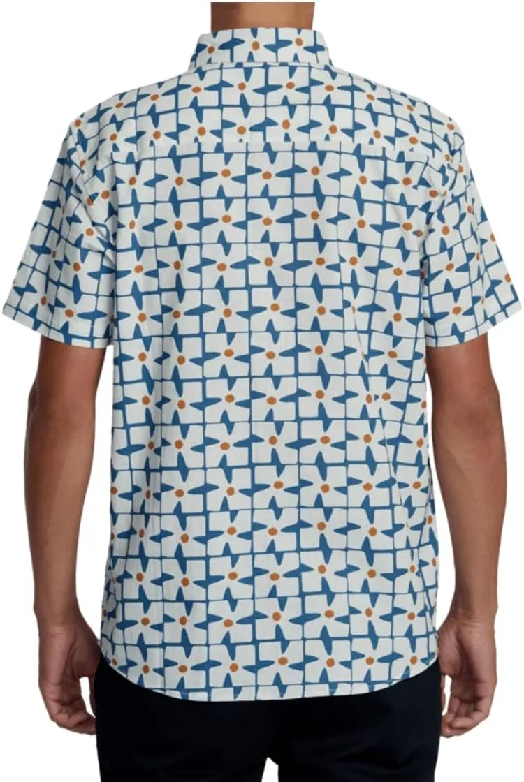 RVCA Men's Vacationist Short Sleeve Woven Button Up Shirt