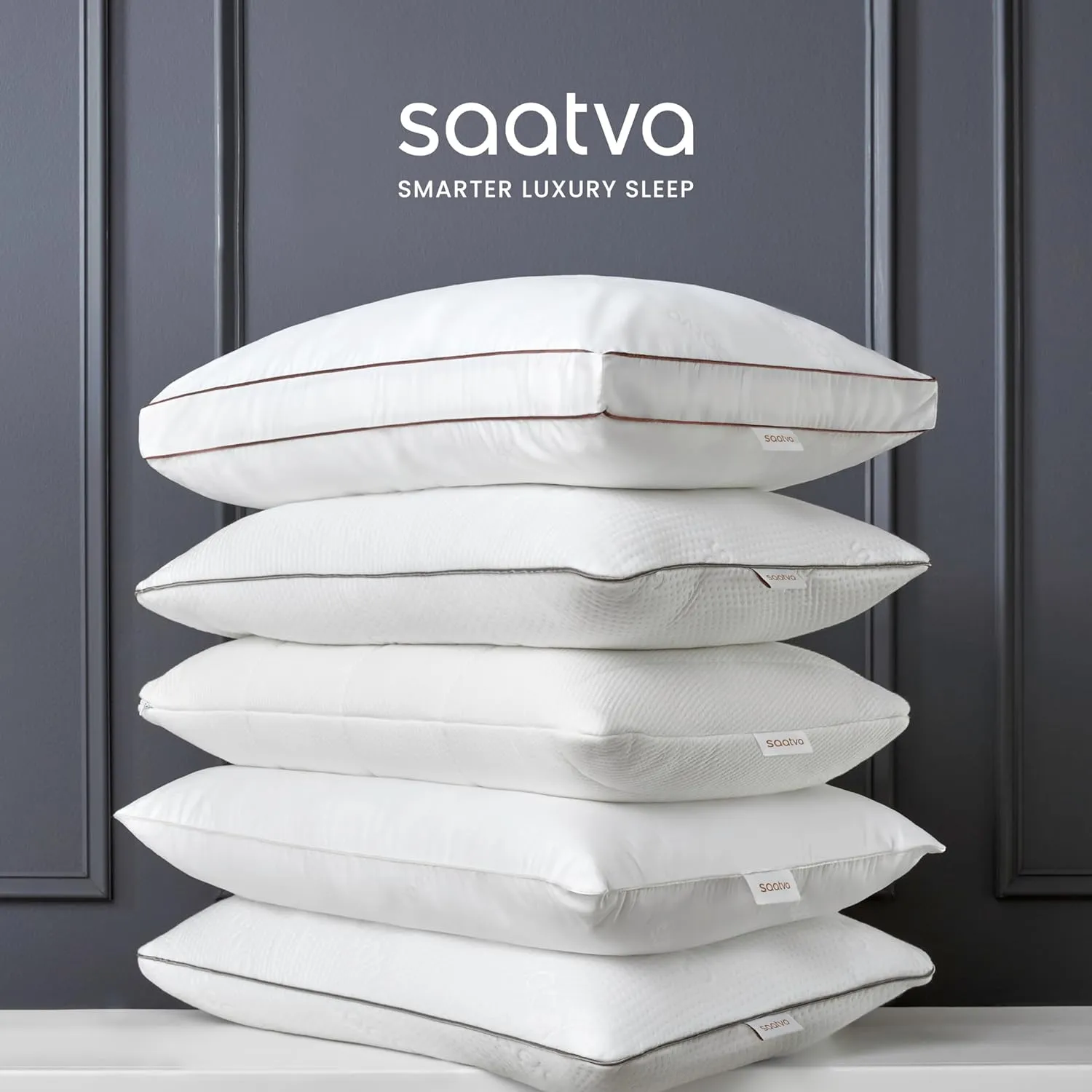 Saatva Latex Pillow - High Loft (6" - 7") - Hypoallergenic Pillow with Shredded Latex Core - Breathable - Machine Washable Organic Cotton Cover - King (34"x18") 1 Pack