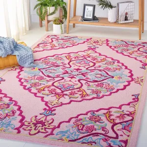 SAFAVIEH Bellagio Collection 5' x 8' Pink/Multi BLG605A Handmade Medallion Premium Wool Area Rug