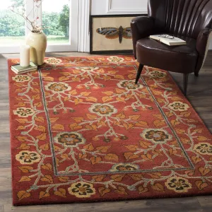 SAFAVIEH Heritage Collection 3' x 5' Red / Multi HG407A Handmade Traditional Oriental Premium Wool Area Rug