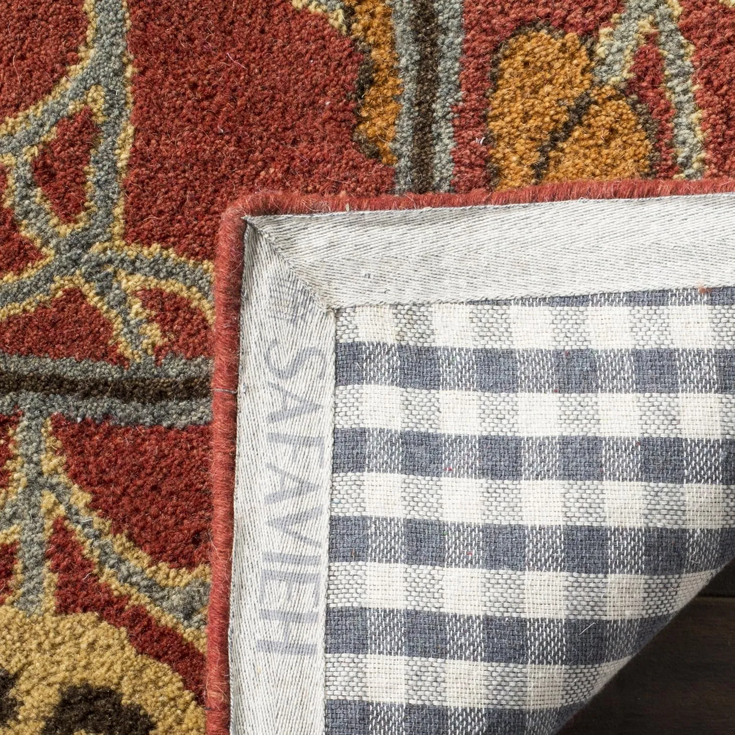 SAFAVIEH Heritage Collection 3' x 5' Red / Multi HG407A Handmade Traditional Oriental Premium Wool Area Rug