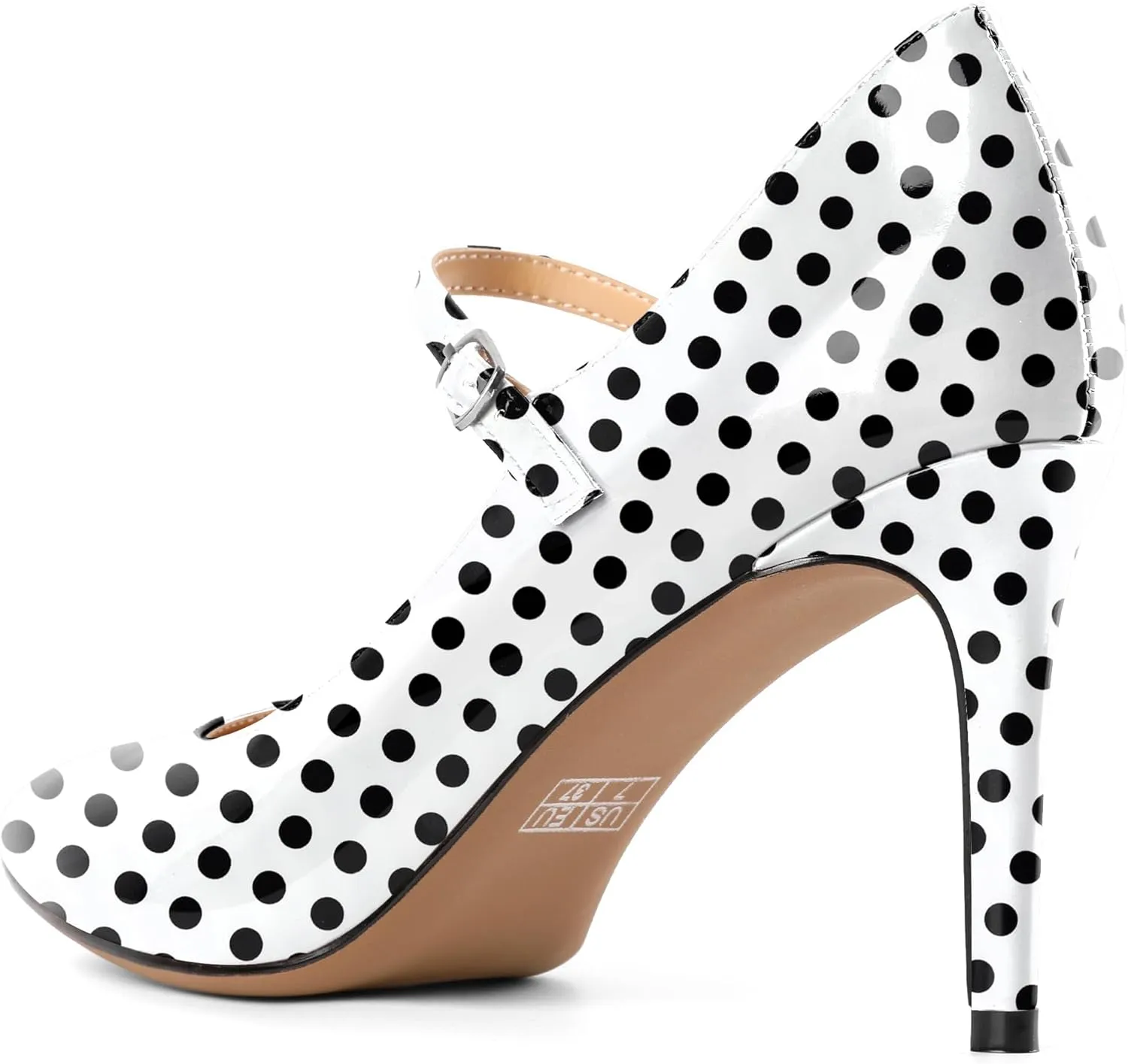 SAMMITOP Women's Pointed Toe Mary Jane Pumps 85mm Heel Party Dress Shoes