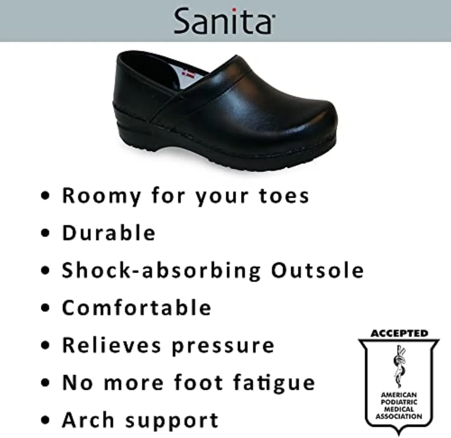 Sanita PU-Coated Leather Professional Clogs for Men - Arch Support, Durable, Closed-Back Slip-On Shoes