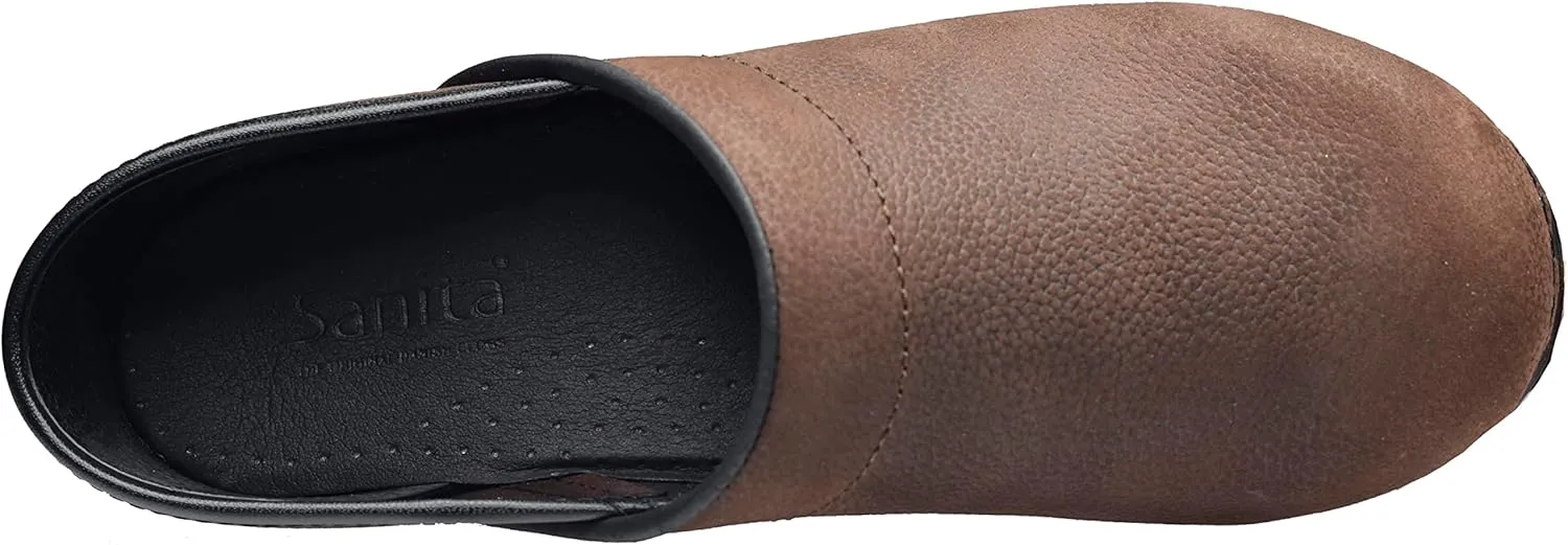 Sanita Women's Professional Oil Closed Leather Clog