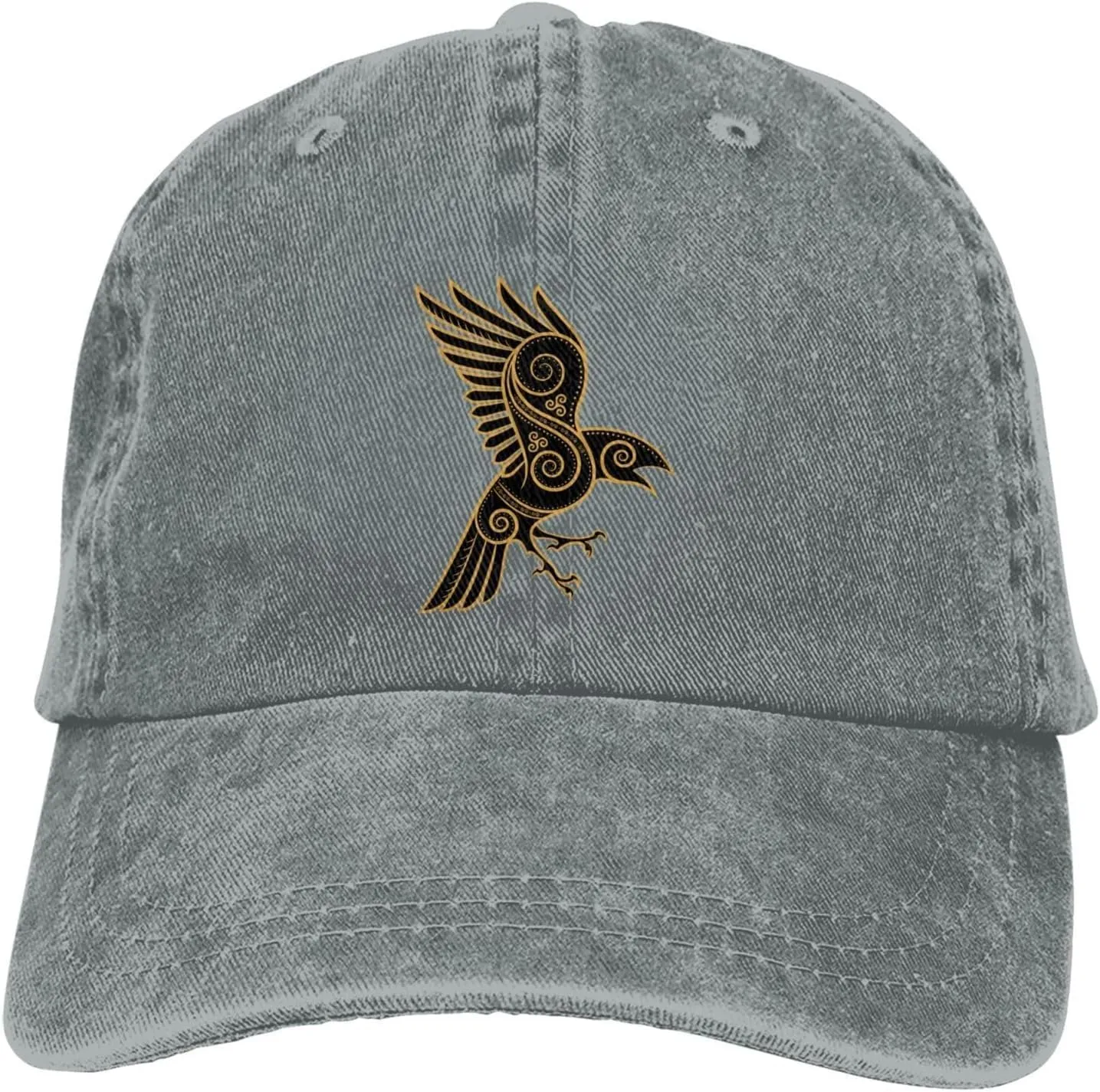 Scandinavian Pirate Odin's Raven Celtic Ponytail Baseball Cap Vintage Denim Cowboy Hat