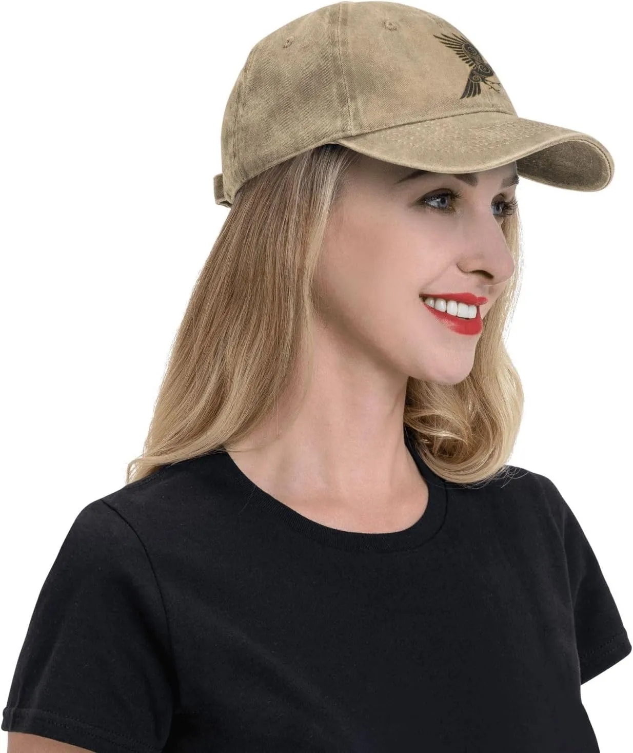 Scandinavian Pirate Odin's Raven Celtic Ponytail Baseball Cap Vintage Denim Cowboy Hat