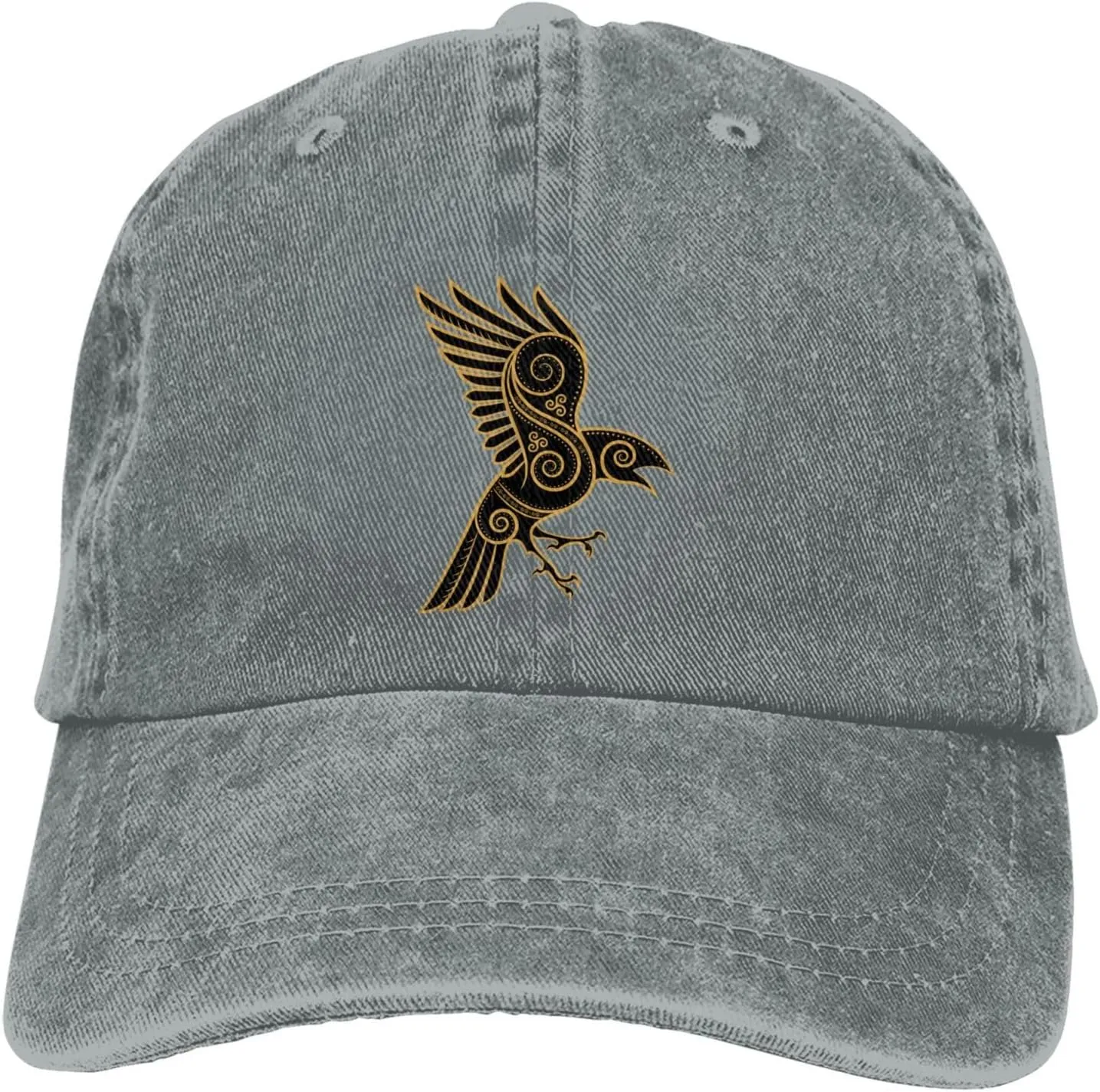 Scandinavian Pirate Odin's Raven Celtic Ponytail Baseball Cap Vintage Denim Cowboy Hat