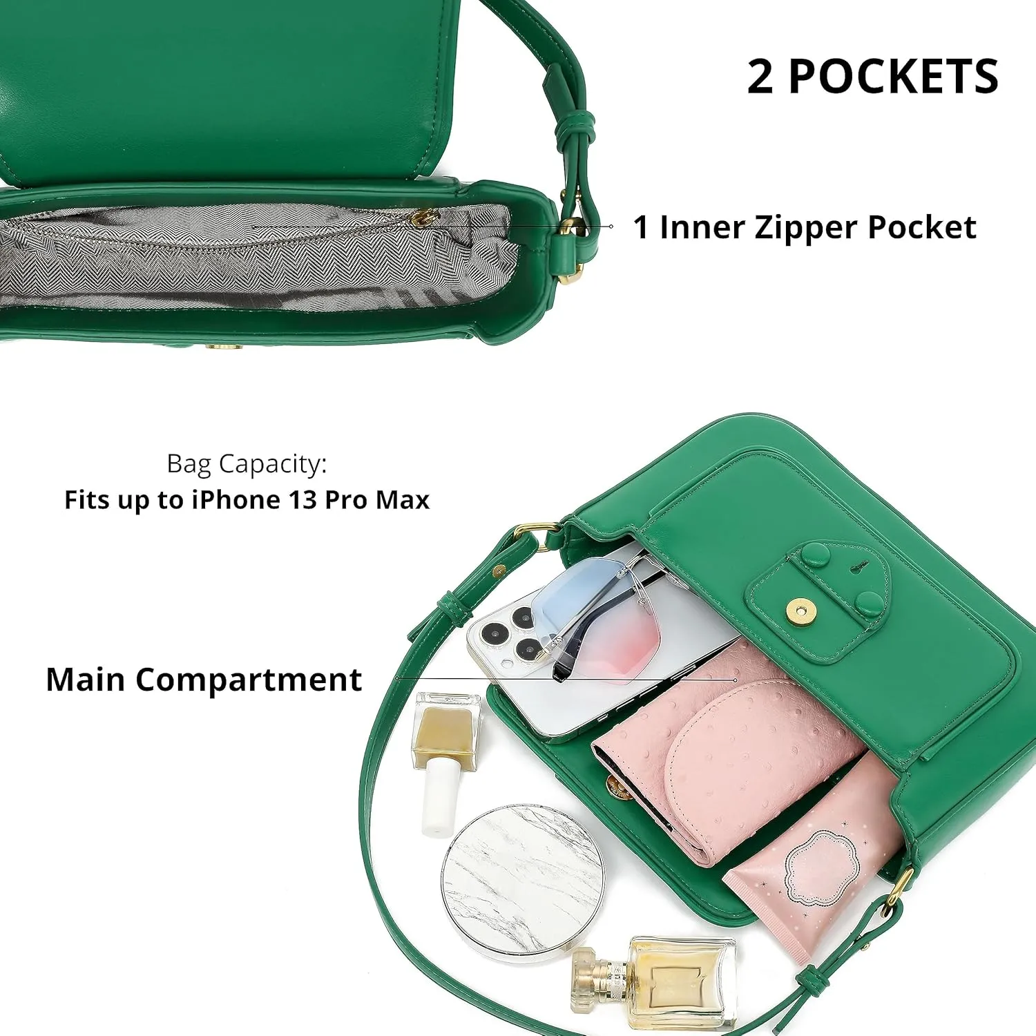 Scarleton Crossbody Bags for Women, Purses for Women, Lightweight Shoulder Bag Purse, Crossbody Bag with 2 Straps, H2087