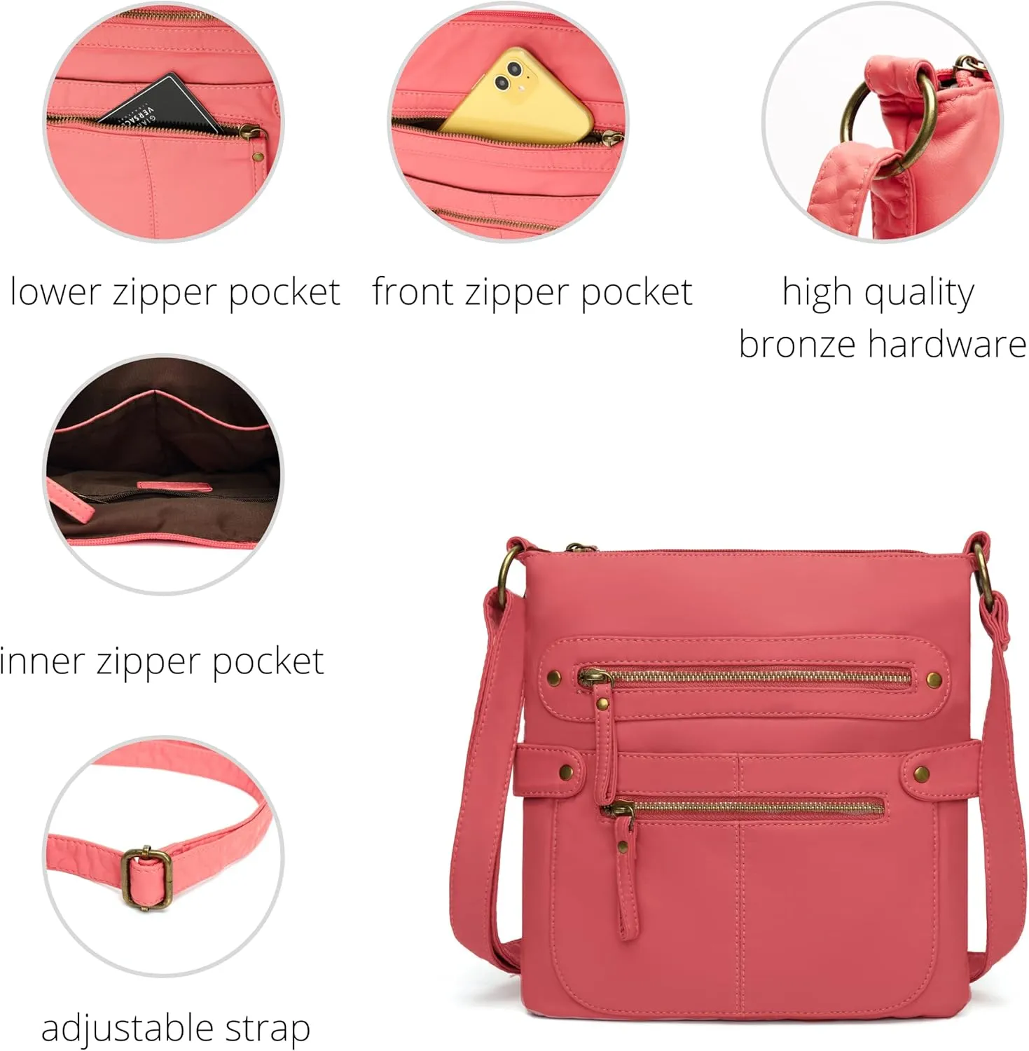 Scarleton Crossbody Bags for Women Travel Bag Purses and Handbags Multi Pocket Shoulder Bag Ultra Soft Faux Leather, H1693