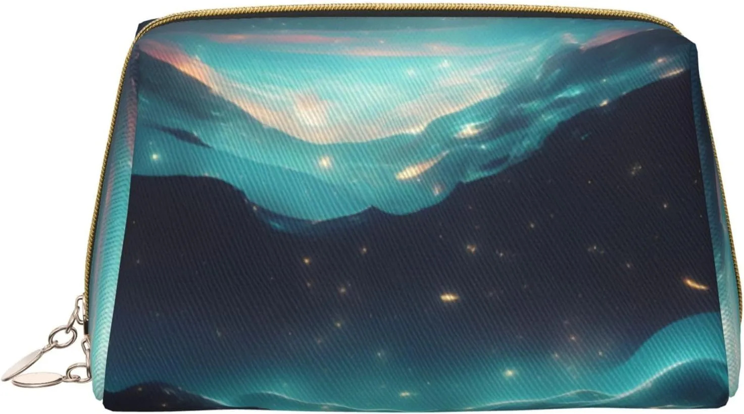 Science Fiction Stars Portable leather cosmetic bag, travel carry-on cosmetic bag with pocket, large capacity cosmetic storage bag,