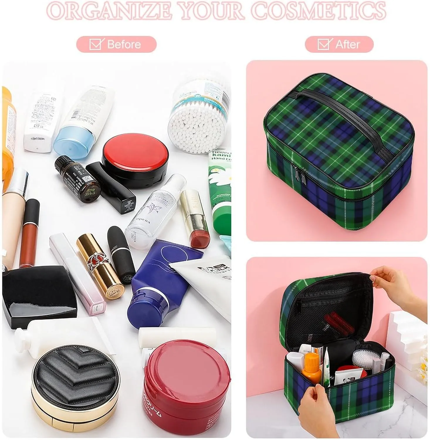 Scottish Clan Graham Tartan Plaid Large Capacity Soft And High-value Practical Makeup And Wash Bag