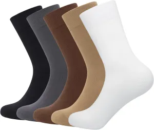 SERISIMPLE Viscose Bamboo Dress Men Sock Thin Soft Crew Anti Odor Lightweight Sock Breathable Comfort Cool soft Sock 5 Pairs