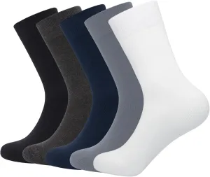 SERISIMPLE Viscose Bamboo Dress Men Sock Thin Soft Crew Anti Odor Lightweight Sock Breathable Comfort Cool soft Sock 5 Pairs