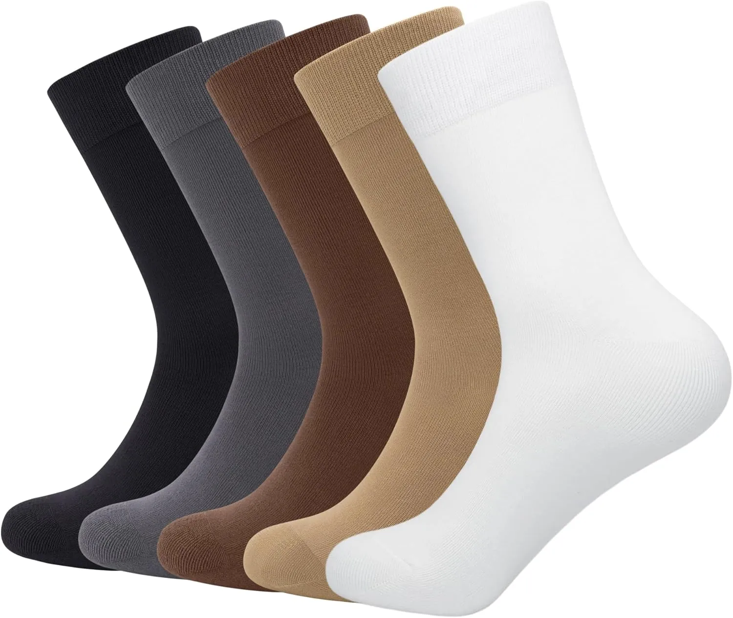 SERISIMPLE Viscose Bamboo Dress Men Sock Thin Soft Crew Anti Odor Lightweight Sock Breathable Comfort Cool soft Sock 5 Pairs