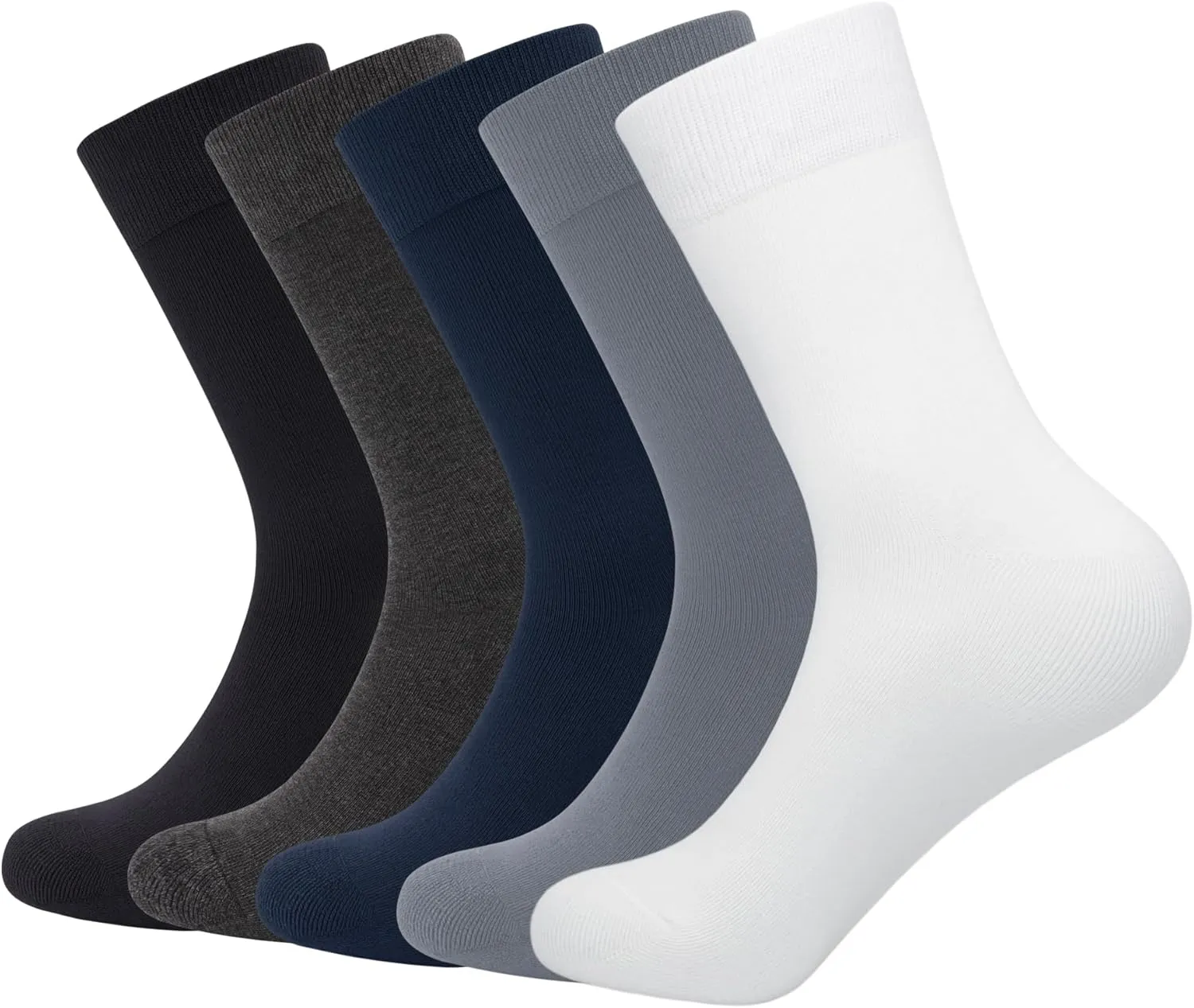 SERISIMPLE Viscose Bamboo Dress Men Sock Thin Soft Crew Anti Odor Lightweight Sock Breathable Comfort Cool soft Sock 5 Pairs