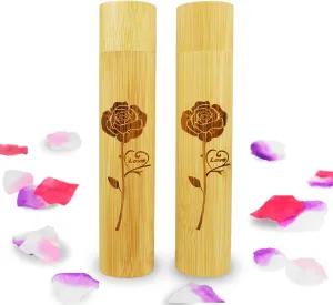 Set of 2 Small Bamboo Scattering Urns Tube for Human Ashes, ECO & Biodegradable Friendly Bamboo Spreading Cremation Tube Urn for Male Female Child Pet Ashes
