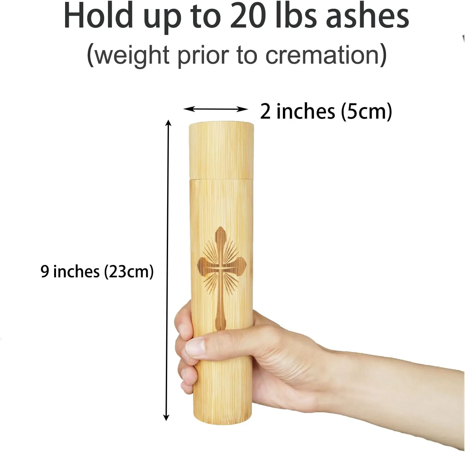 Set of 4 Small Bamboo Scattering Urns Tube for Human Ashes, ECO & Biodegradable Friendly Bamboo Spreading Cremation Tube Urn for Male Female Pet Ashes(Cross)