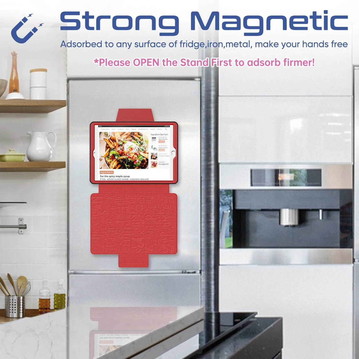 SEYMAC stock Case for iPad 9th/8th/7th Generation 10.2'', Strong Magnetic Auto Sleep Shockproof Case with Absorbing Multi-Angles Stand, Pen Holder, Card Slot (Red)