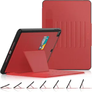 SEYMAC stock Case for iPad 9th/8th/7th Generation 10.2'', Strong Magnetic Auto Sleep Shockproof Case with Absorbing Multi-Angles Stand, Pen Holder, Card Slot (Red)