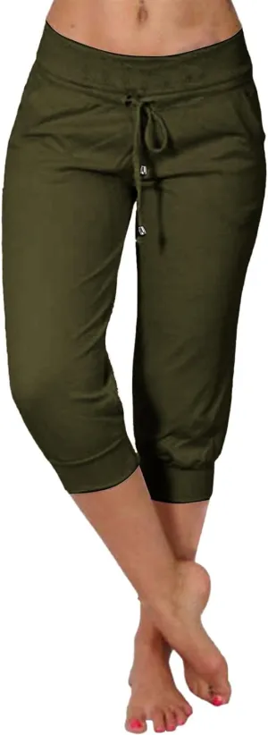 SHAOBGE Summer Pants for Women 2024 Summer New Casual Cropped Elastic Pants for Women Fashion Trendy Pants for