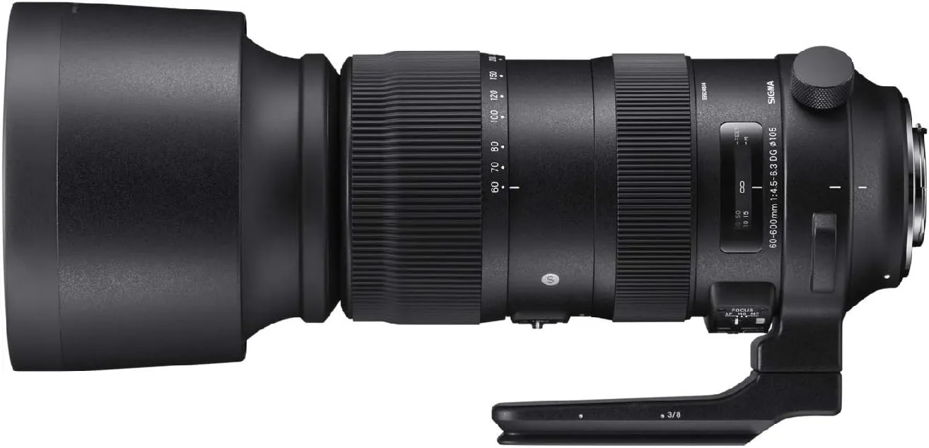 Sigma 60-600mm f/22-32 Fixed Zoom F4.5-6.3 DG OS HSM Camera Lenses, Black (730954), Canon EF