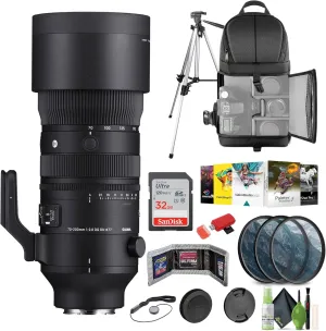 Sigma 70-200mm f/2.8 DG DN OS Sports Lens (Sony E) Bundle with 32GB Memory Card   77mm Digital HD Circular Polarizer Filter   More