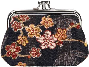 Signare Tapestry Double Pocket Change Pouch Kiss lock Coin Purse for Women
