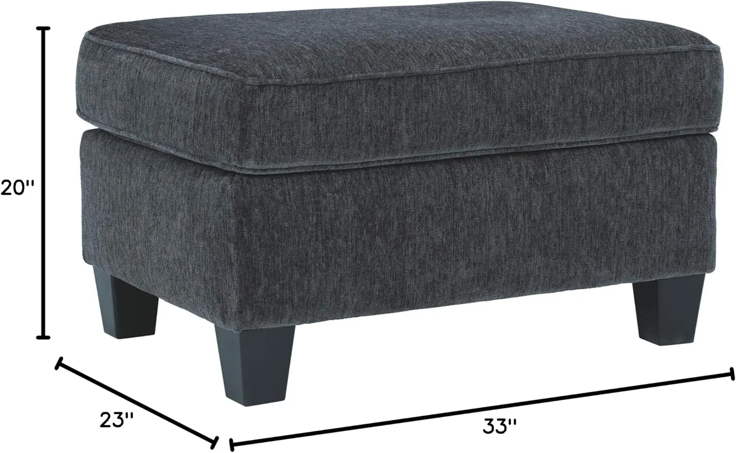 Signature Design by Ashley Abinger Contemporary Rectangle Ottoman, Dark Gray