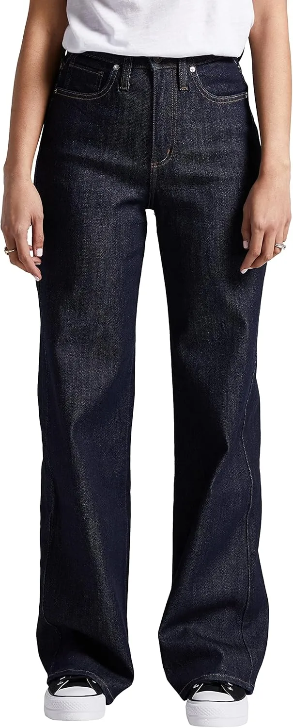 Silver Jeans Co. Women's Highly Desirable High Rise Trouser Leg Jeans-Legacy