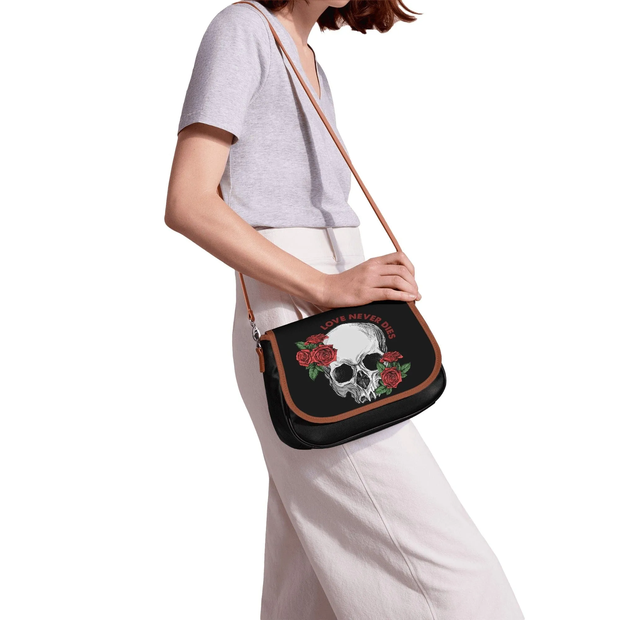 Skull Love Never Dies Classic Leather Shoulder bag
