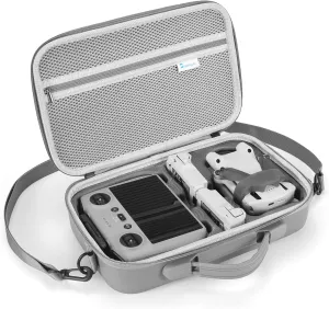 Skyreat Mini 4 Pro Case RC 2, Compact Small PU Shockproof Carrying Case with Shoulder Strap for DJI Mini 4 Pro Drone and Battery Accessories