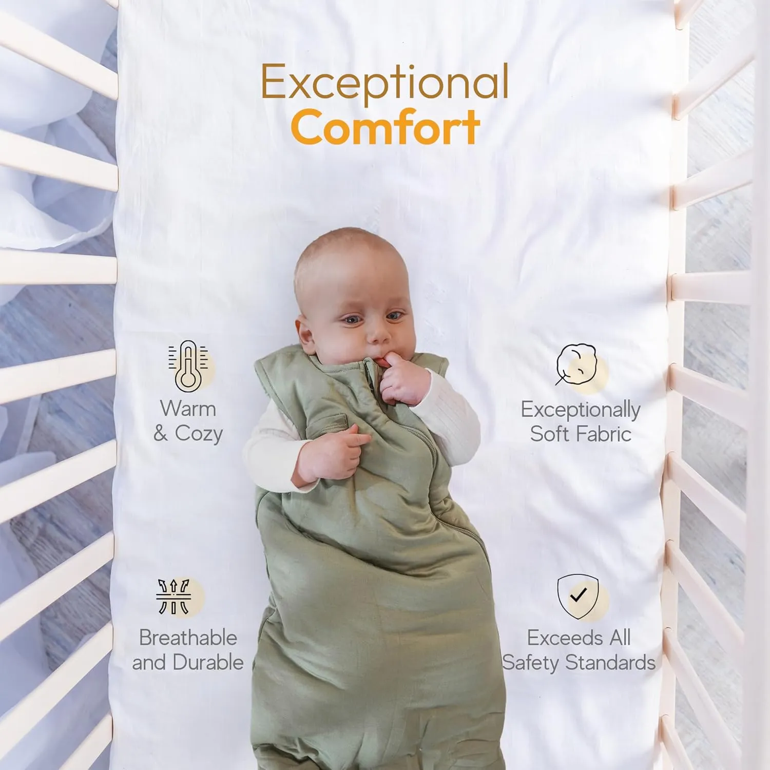 Sleepah Unisex Rayon Made from Bamboo Baby Sleep Sack 4.0 TOG, 2-Way Zipper Wearable Blanket Baby Green S 0-6M