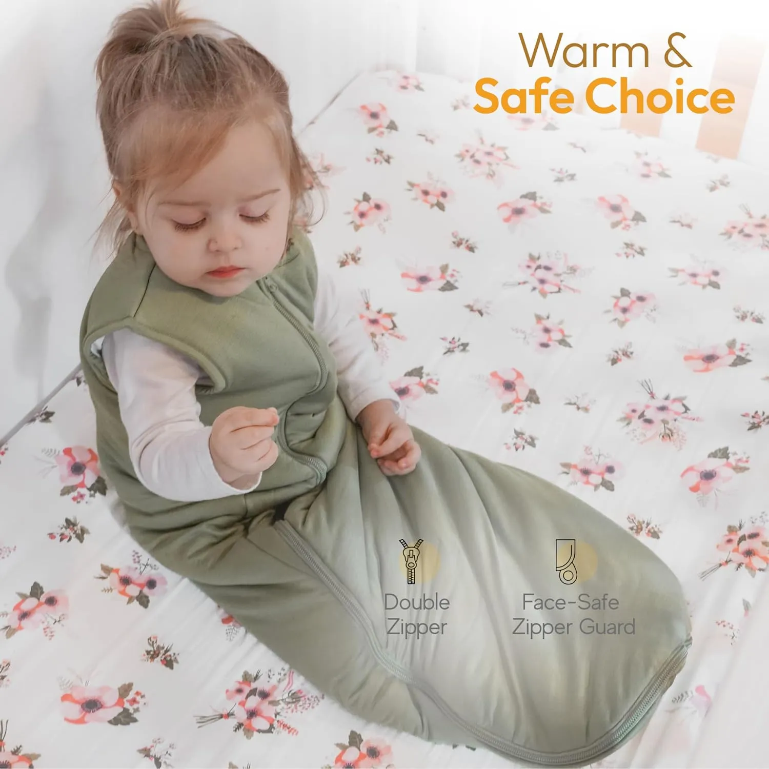 Sleepah Unisex Rayon Made from Bamboo Baby Sleep Sack 4.0 TOG, 2-Way Zipper Wearable Blanket Baby Green S 0-6M