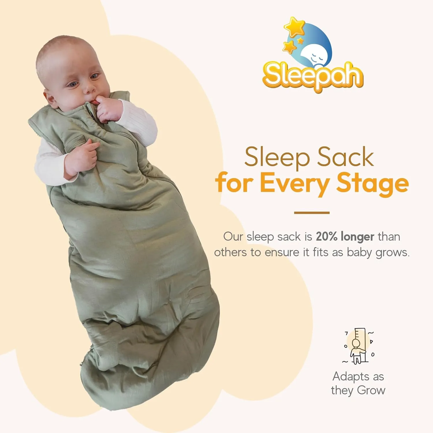 Sleepah Unisex Rayon Made from Bamboo Baby Sleep Sack 4.0 TOG, 2-Way Zipper Wearable Blanket Baby Green S 0-6M