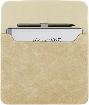 Sleeve Bag Suede Leather for 11.8" Remarkable Paper Pro Color Paper Tablet (2024 Release), Portable Water Repellent Protective Case with Pen Loop and Magnetic Closure (Brown)