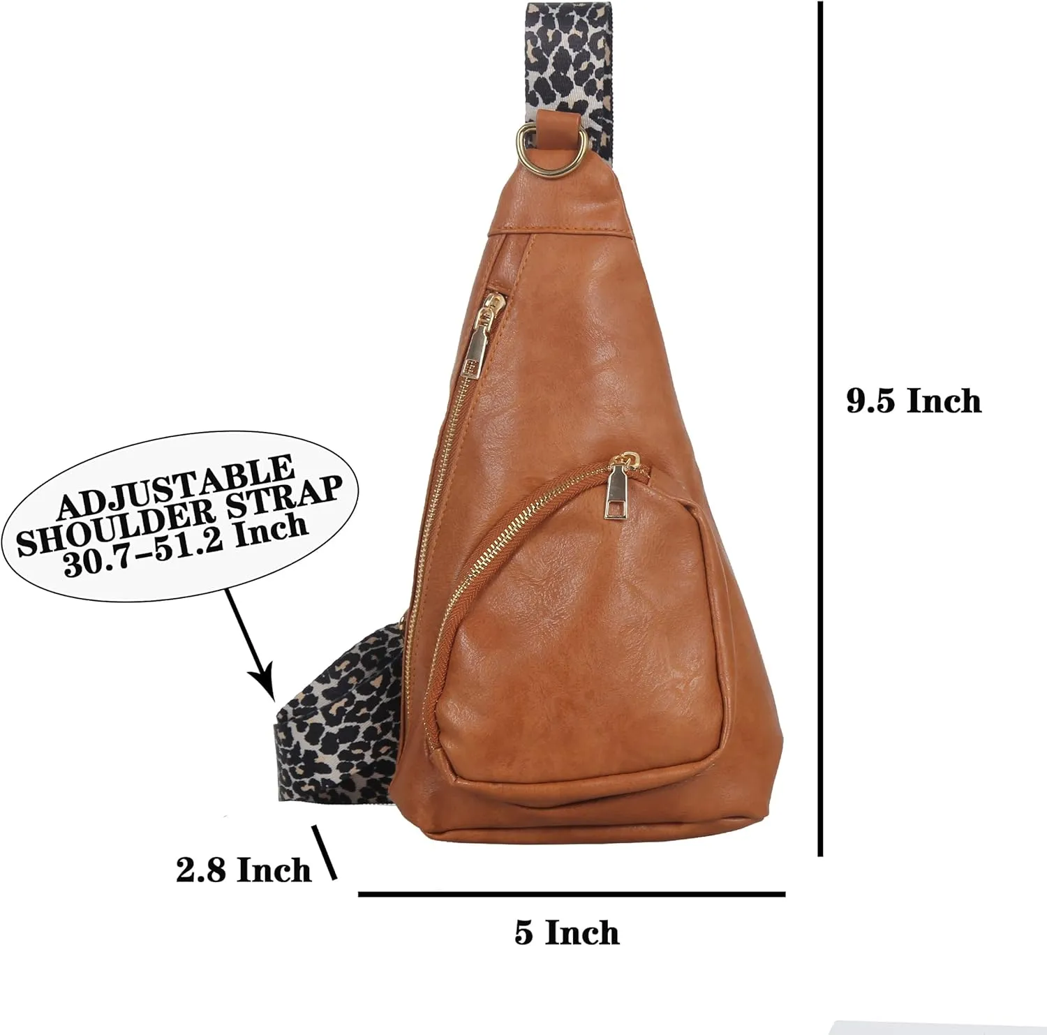 Sling Bag for Women Crossbody Sling Backpack Chest Bags with Leopard Strap Sash Purse for Traveling Hiking