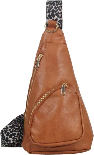Sling Bag for Women Crossbody Sling Backpack Chest Bags with Leopard Strap Sash Purse for Traveling Hiking