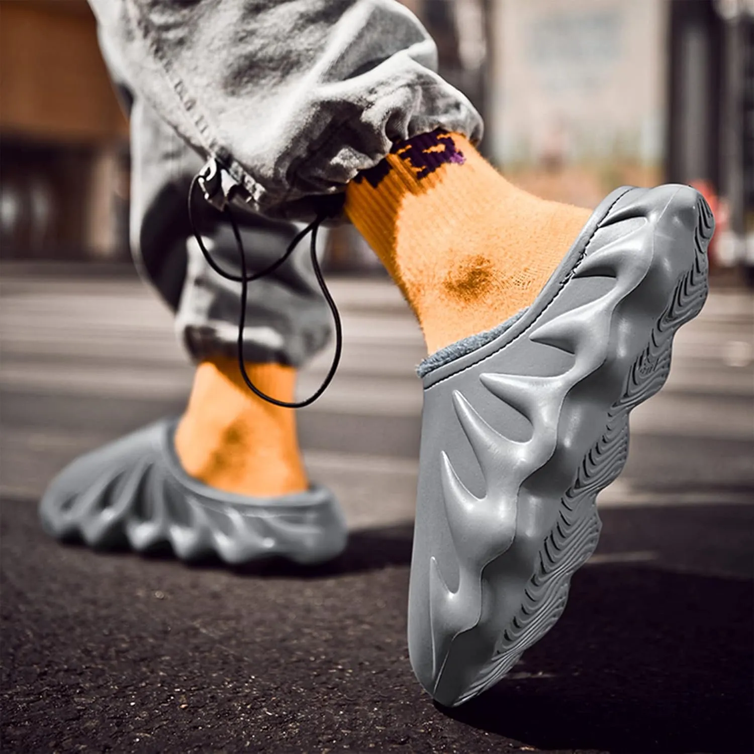 Slippers for Woman Mens Indoor Outdoor EVA Waterproof Fur Lined Clog Memory Foam House Slippers