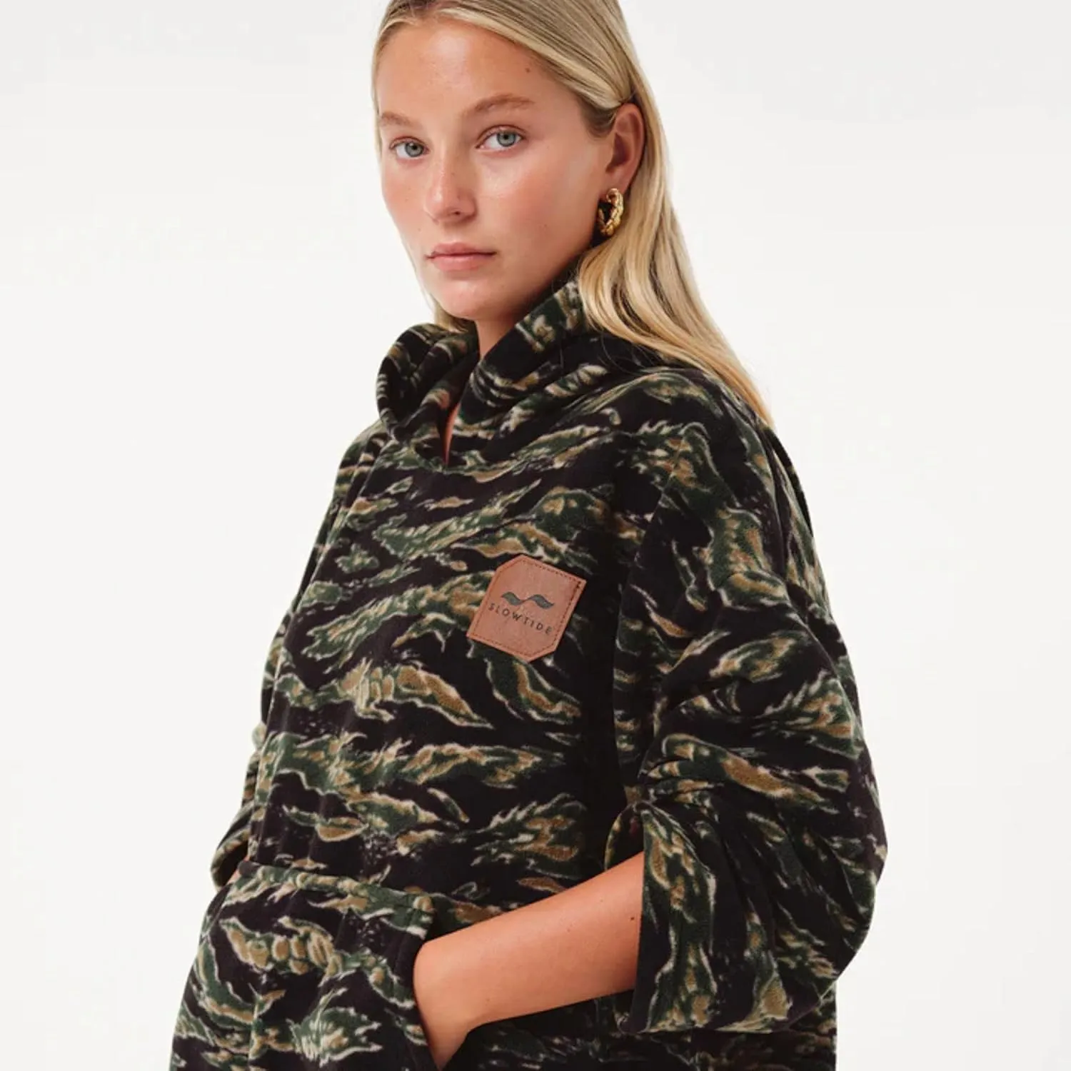 Slowtide Adult Fleece Poncho, Change Privately in Public, Includes Kangaroo Pouch & Double Layer Woven Hood